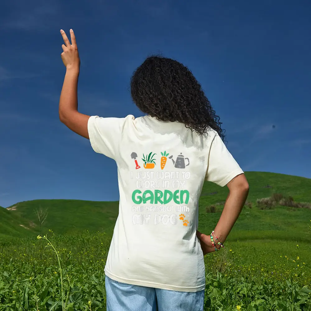 Work In My Garden Hangout Dog Funny Gardening Pet T-Shirt - Cream Work In My Garden Hangout Dog Funny Gardening Pet T-Shirt - Cream