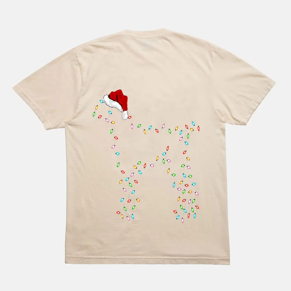 Xmas Lighting Santa German Shorthaired Pointer Dog Christmas T-Shirt - Cream Xmas Lighting Santa German Shorthaired Pointer Dog Christmas T-Shirt - Cream
