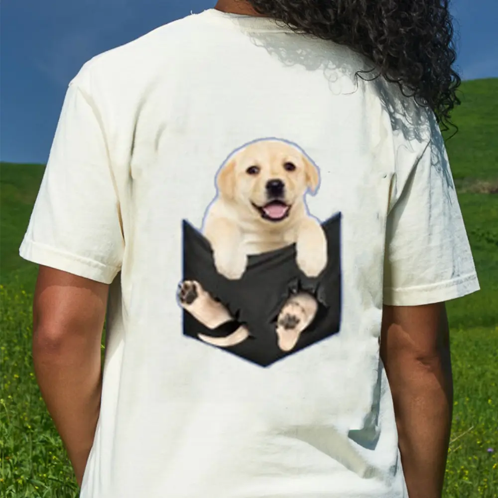 Yellow Labrador Retriever Yellow Lab In My Pocket Dog Owner T-Shirt - Cream