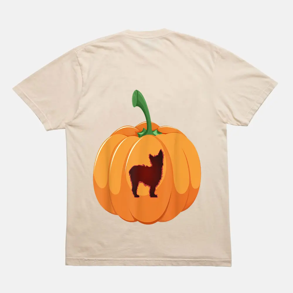 Yorkie Halloween Dog Pumpkin T-Shirt - Cream Yorkie Halloween Dog Pumpkin T-Shirt - Cream