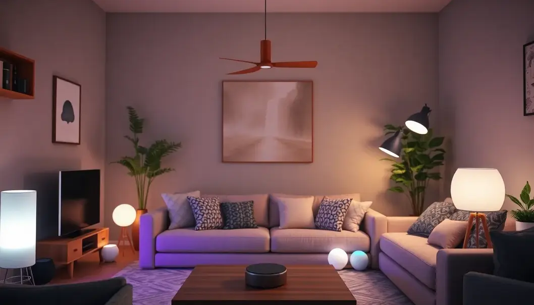 When Technology Gets Too Smart A living room showcasing multiple interconnected smart devices.